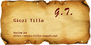 Giczi Tilla névjegykártya